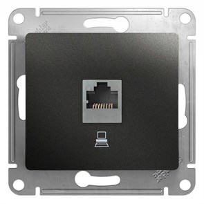 GLOSSA РОЗЕТКА компьютерная RJ45 кат. 5e, механизм, АНТРАЦИТ GSL000781K