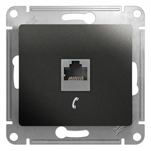 GLOSSA РОЗЕТКА телефонная RJ11, механизм, АНТРАЦИТ GSL000781T
