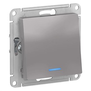 ATLASDESIGN 1-клавишный ПЕРЕКЛЮЧАТЕЛЬ с подсветкой, сх.6а, 10АХ, механизм, АЛЮМИНИЙ ATN000363
