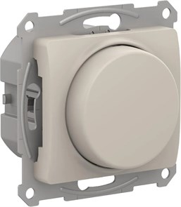 GLOSSA СВЕТОРЕГУЛЯТОР (диммер) поворотно-нажимной, LED, RC, 400Вт, механизм, МОЛОЧНЫЙ GSL000923