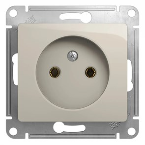 GLOSSA РОЗЕТКА без заземления без шторок, 16А, механизм, МОЛОЧНЫЙ GSL000941