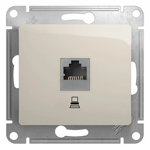 GLOSSA РОЗЕТКА компьютерная RJ45 кат. 5e, механизм, МОЛОЧНЫЙ GSL000981K