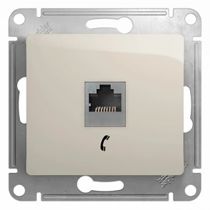 GLOSSA РОЗЕТКА телефонная RJ11, механизм, МОЛОЧНЫЙ GSL000981T