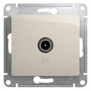 GLOSSA TV РОЗЕТКА проходная 4дБ, механизм, МОЛОЧНЫЙ GSL000992