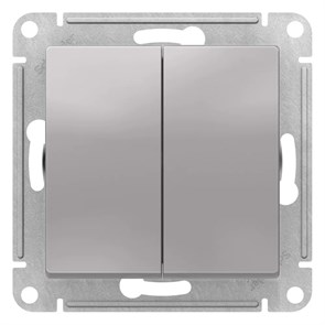 ATLASDESIGN 2-клавишный ПЕРЕКРЕСТНЫЙ ПЕРЕКЛЮЧАТЕЛЬ, сх.7+7, 10АХ, механизм, АЛЮМИНИЙ ATN000373