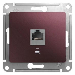 GLOSSA РОЗЕТКА компьютерная RJ45 кат.5Е, механизм, БАКЛАЖАНОВЫЙ GSL001181K