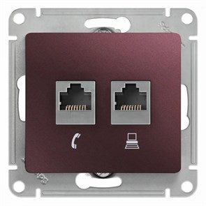 РОЗЕТКА 2-я RJ11+RJ45,кат.5E,БАКЛАЖАН GSL001185