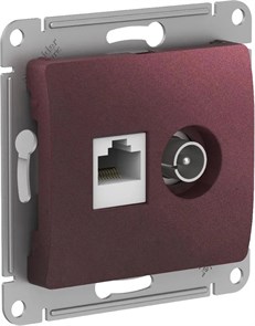 РОЗЕТКА ТВ+RJ45 кат.5Е,БАКЛАЖАНОВЫЙ GSL001189