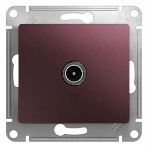 GLOSSA TV РОЗЕТКА проходная 4DB, механизм, БАКЛАЖАНОВЫЙ GSL001192