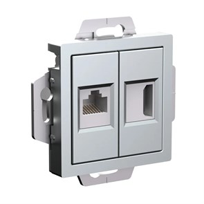 ATLASDESIGN РОЗЕТКА двойная HDMI+RJ45, кат. 5е, механизм, АЛЮМИНИЙ ATN000382
