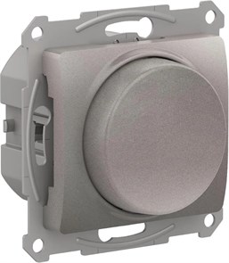 GLOSSA СВЕТОРЕГУЛЯТОР (диммер) поворотно-нажимной, LED, RC, 400Вт, механизм, ПЛАТИНА GSL001223