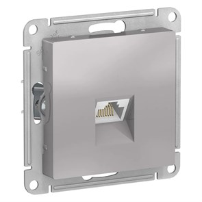 ATLASDESIGN РОЗЕТКА компьютерная RJ45 кат. 6A, механизм, АЛЮМИНИЙ ATN000386