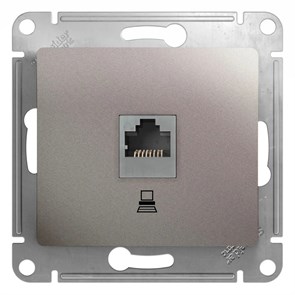 GLOSSA РОЗЕТКА компьютерная RJ45 кат. 5e, механизм, ПЛАТИНА GSL001281K