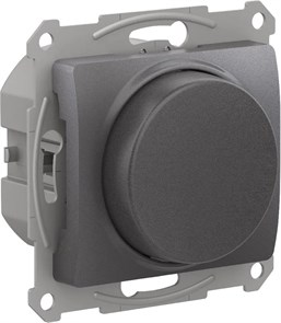GLOSSA СВЕТОРЕГУЛЯТОР (диммер) поворотно-нажимной, LED, RC, 400Вт, механизм, ГРАФИТ GSL001323