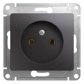 GLOSSA РОЗЕТКА без заземления без шторок, 16А, механизм, ГРАФИТ GSL001341