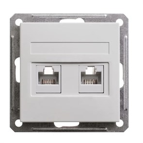 W59 РОЗЕТКА двойная RJ11+RJ45 кат.5e, механизм, БЕЛЫЙ RSI-251TK5E-1-86