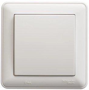 W59 AQUA 1-клавишный ПЕРЕКЛЮЧАТЕЛЬ, IP44, сх.6, 10АХ, в сборе, БЕЛЫЙ VS610-156B-18