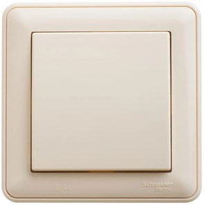 W59 AQUA 1-клавишный ПЕРЕКЛЮЧАТЕЛЬ, IP44, сх.6, 10АХ, в сборе, СЛОНОВАЯ КОСТЬ VS610-156B-28