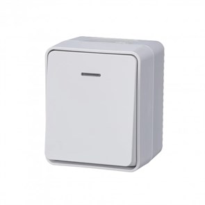 ATLASDESIGN PROFI IP54 О/У 1-клавишный ВЫКЛЮЧАТЕЛЬ с подсветкой, сх.1а, 10АХ, БЕЛЫЙ ATN540113