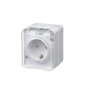 ATLASDESIGN PROFI IP54 О/У РОЗЕТКА с заземлением со шторками, 16А, БЕЛЫЙ ATN540145