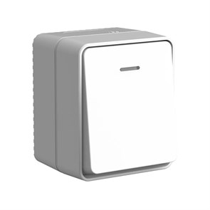 ATLASDESIGN PROFI IP54 О/У 1-клавишный ВЫКЛЮЧАТЕЛЬ с подсветкой, сх.1а, 10АХ, СЕРЫЙ ATN543013