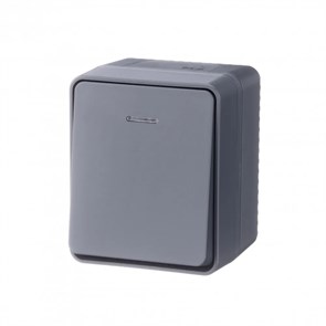 ATLASDESIGN PROFI IP54 О/У 1-клавишный ВЫКЛЮЧАТЕЛЬ с подсветкой, сх.1а, 10АХ, АНТРАЦИТ ATN544013