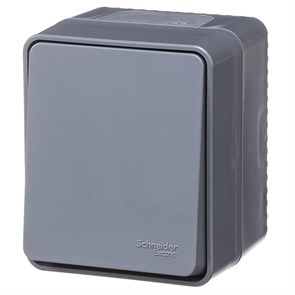 ATLASDESIGN PROFI IP54 О/У 1-клавишный ВЫКЛЮЧАТЕЛЬ КНОПОЧНЫЙ, сх.1, 10А, АНТРАЦИТ ATN544015