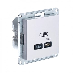 ATLASDESIGN USB РОЗЕТКА тип-С 65Вт высокоскор.заряд. QC, PD, механизм, ЖЕМЧУГ ATN000427