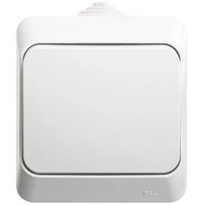 ЭТЮД IP44 О/У 1-клавишный ПЕРЕКЛЮЧАТЕЛЬ 10 АХ, БЕЛЫЙ BA10-046B