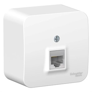 BLANCA О/У РОЗЕТКА компьютерная RJ45, кат.5E, ИЗОЛ.ПЛ., БЕЛЫЙ BLNIA045001
