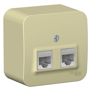 BLANCA О/У РОЗЕТКА двойная компьютерная RJ45, кат.5E, ИЗОЛ.ПЛ., БЕЖЕВЫЙ BLNIA045457