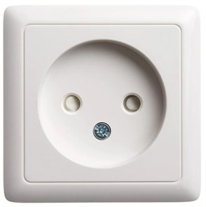ХИТ О/У РОЗЕТКА без заземления со шторками, 10А, 250В, БЕЛЫЙ RA10-137-B