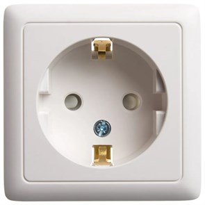 ХИТ О/У РОЗЕТКА с заземлением со шторками, 16А, 250В, БЕЛЫЙ RA16-138-B
