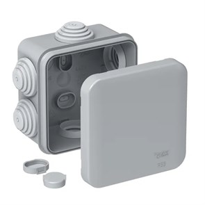 MULTIBOX Коробка распред. откр. установки 70x70x40, габариты 95х95х48, IP55 СЕРАЯ (со стикером) IMT350901