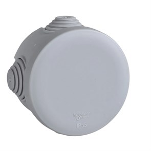 MULTIBOX Коробка распред. откр. установки D65x40, габариты D84х48, IP55, 4 сальника СЕРАЯ IMT35093