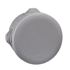 MULTIBOX Коробка распред. откр. установки D80x40, габариты D100х48, IP55, 4 сальника СЕРАЯ IMT35094