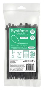 MULTISET Стяжка кабельная нейлоновая 150х3.6 ЧЁРНАЯ (100шт) в пакете с замком ЗИП-ЛОК IMT15036B