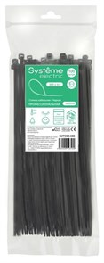 MULTISET Стяжка кабельная нейлоновая 300х4.8 ЧЁРНАЯ (100шт) в пакете с замком ЗИП-ЛОК IMT30048B