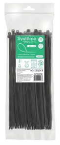 MULTISET Стяжка кабельная нейлоновая 300х7.6 ЧЁРНАЯ (100шт) в пакете с замком ЗИП-ЛОК IMT30076B