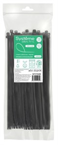 MULTISET Стяжка кабельная нейлоновая 370х4.8 ЧЁРНАЯ (100шт) в пакете с замком ЗИП-ЛОК IMT37048B