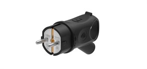 MULTISET Вилка 2К+З угловая каучуковая 16 А/250 В IP44 ЧЁРНАЯ MST1102BK