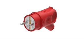 MULTISET Вилка 2К+З угловая каучуковая 16 А/250 В IP44 КРАСНАЯ MST1402RD