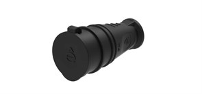 MULTISET Розетка 2К+З кабельная каучуковая 16 А/250 В IP44 ЧЁРНАЯ MST4002BK
