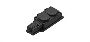 MULTISET Колодка 2х розетка 2К+З каучуковая 16 А/250 В IP44 ЧЁРНАЯ MST4102BK