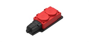 MULTISET Колодка 2х розетка 2К+З каучуковая 16 А/250 В IP44 КРАСНАЯ MST4122RD