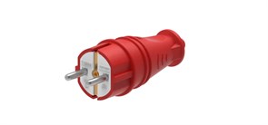 MULTISET Вилка 2К+З прямая каучуковая 16 А/250 В IP44 КРАСНАЯ MST4401RD