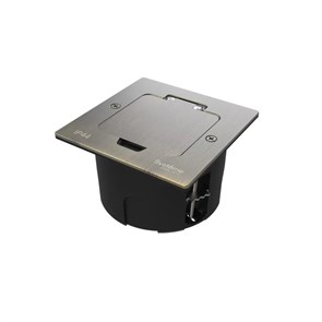 MultiDesk Лючок на 2 модуля IP44 с монтажной коробкой для стены, фальшпола, стола Античная ЛАТУНЬ, т MDK20102BA