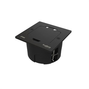 MultiDesk Лючок на 2 модуля IP44 с монтажной коробкой для стены, фальшпола, стола ЧЁРНЫЙ матовый, ти MDK20102MBA