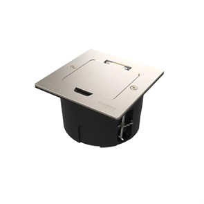 MultiDesk Лючок на 2 модуля IP44 с монтажной коробкой для стены, фальшпола, стола НИКЕЛЬ, тип MDK20 MDK20102NA