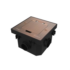 MultiDesk Лючок на 2 модуля IP44 с монтажной коробкой для бетонных полов МЕДЬ, тип MDK20 MDK20202CC